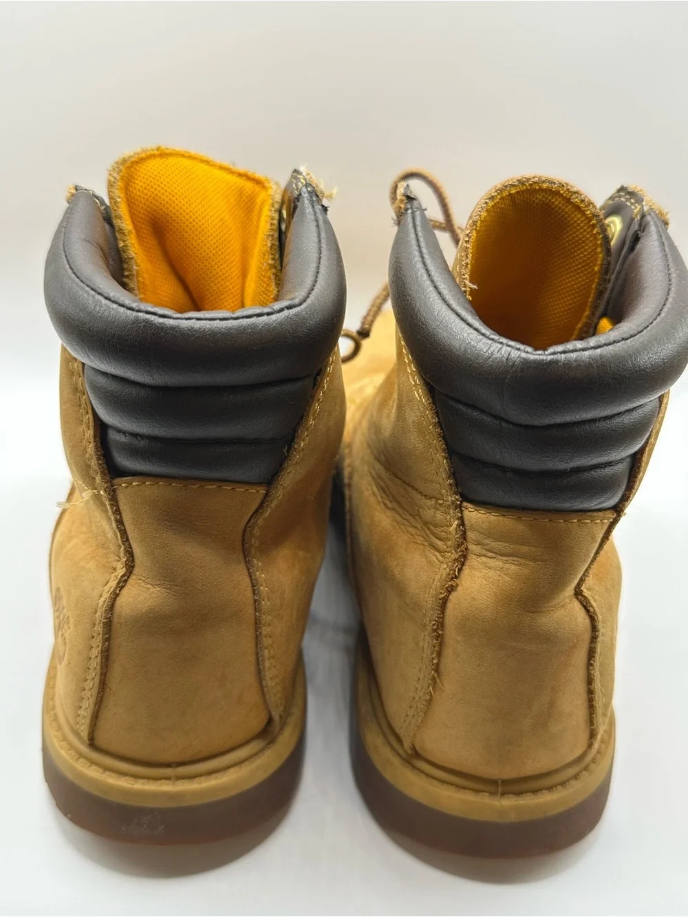 Timberland Wheat Nubuck Work Boots with Dark Brown Padded Collar